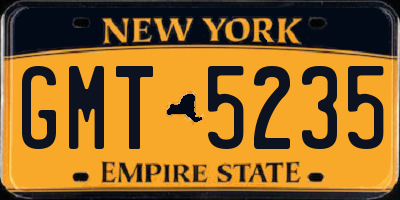 NY license plate GMT5235