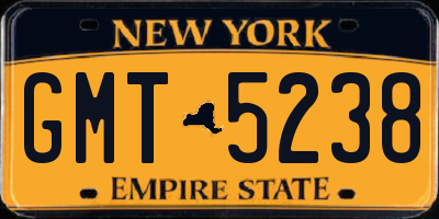 NY license plate GMT5238