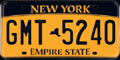 NY license plate GMT5240