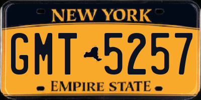 NY license plate GMT5257