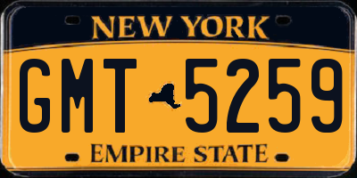 NY license plate GMT5259