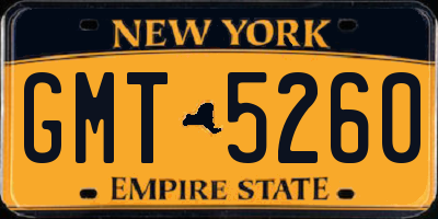 NY license plate GMT5260