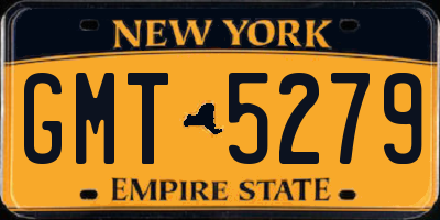 NY license plate GMT5279