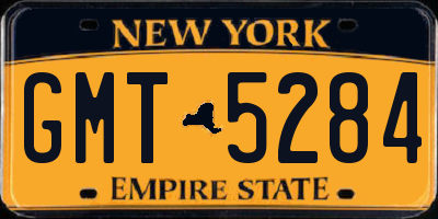 NY license plate GMT5284