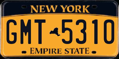 NY license plate GMT5310