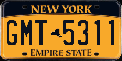 NY license plate GMT5311