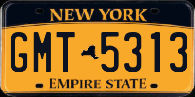 NY license plate GMT5313