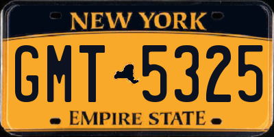NY license plate GMT5325