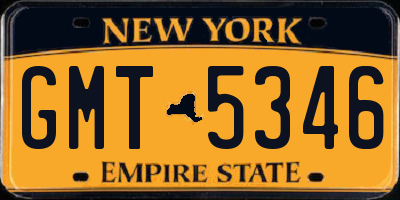 NY license plate GMT5346