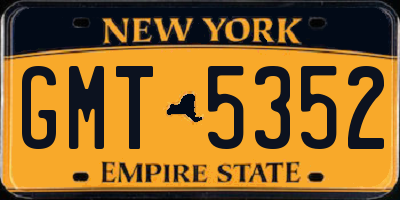 NY license plate GMT5352