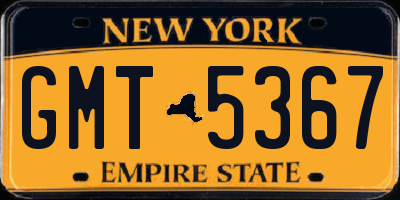 NY license plate GMT5367