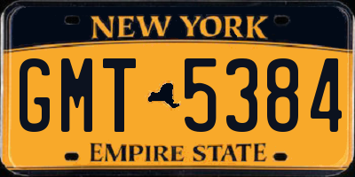 NY license plate GMT5384