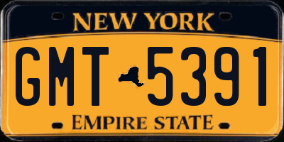 NY license plate GMT5391