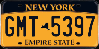 NY license plate GMT5397
