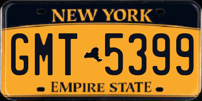 NY license plate GMT5399