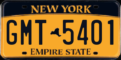 NY license plate GMT5401