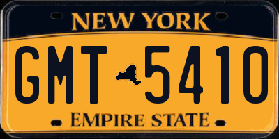 NY license plate GMT5410