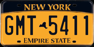 NY license plate GMT5411