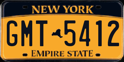NY license plate GMT5412