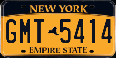 NY license plate GMT5414