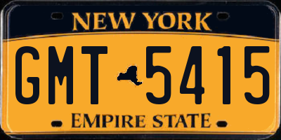 NY license plate GMT5415