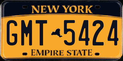 NY license plate GMT5424
