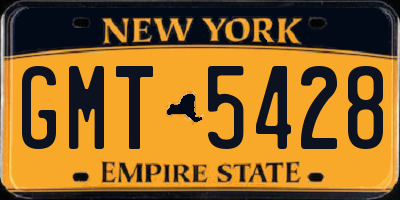 NY license plate GMT5428
