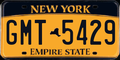 NY license plate GMT5429