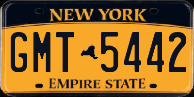 NY license plate GMT5442