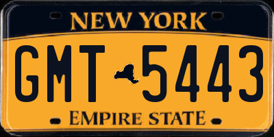 NY license plate GMT5443