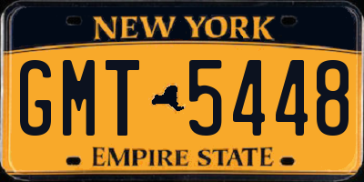NY license plate GMT5448