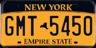 NY license plate GMT5450
