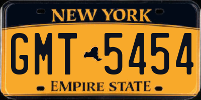 NY license plate GMT5454