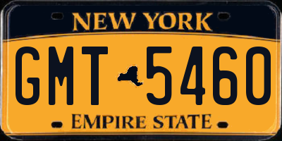 NY license plate GMT5460