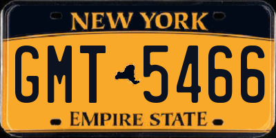 NY license plate GMT5466