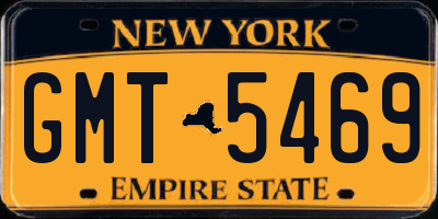 NY license plate GMT5469