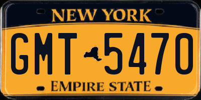 NY license plate GMT5470