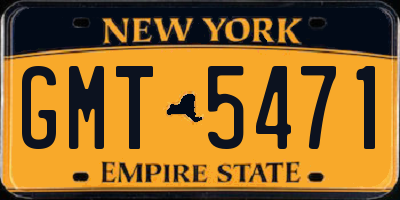 NY license plate GMT5471