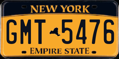 NY license plate GMT5476