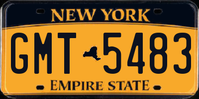 NY license plate GMT5483