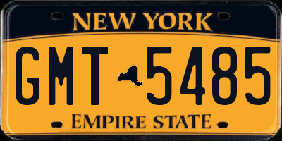 NY license plate GMT5485