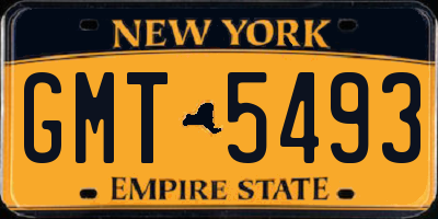 NY license plate GMT5493