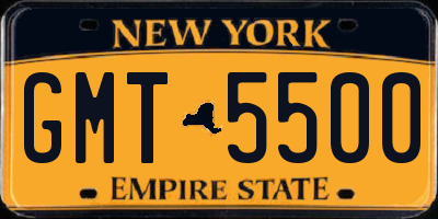 NY license plate GMT5500