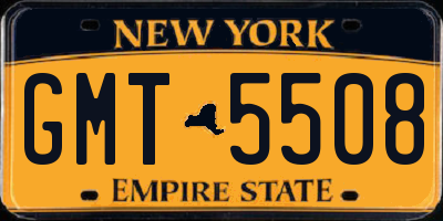 NY license plate GMT5508