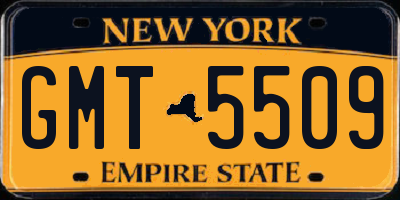 NY license plate GMT5509