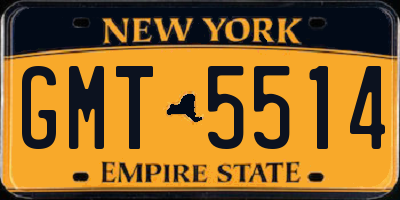 NY license plate GMT5514