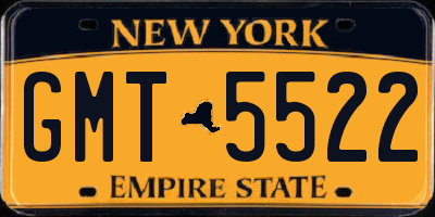 NY license plate GMT5522