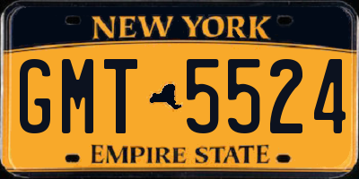 NY license plate GMT5524