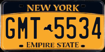 NY license plate GMT5534