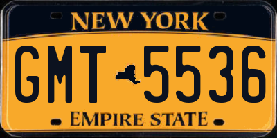 NY license plate GMT5536